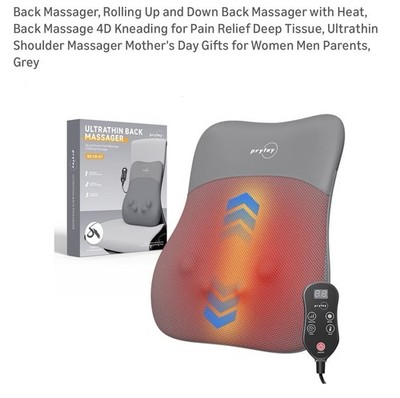 pryfey Back Massager, Rolling Up and Down Back Massager with Heat