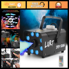 Mini Fog Machine with 13 Color LED Lights, 500W, Wireless Remote, Auto Mode for