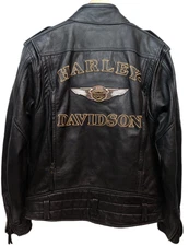 Harley Davidson Men's 110th Anniversary Rare Motorcycle Leather Jacket size: M