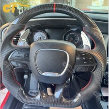 Real Carbon Fiber Heated Steering Wheel Fit 2015- 2025 Dodge Charger Challenger