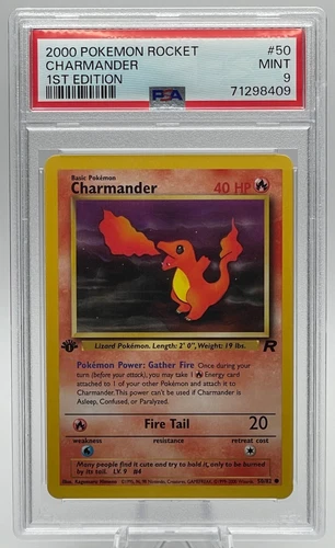 2000 POKEMON ROCKET #50 CHARMANDER 1ST EDITION PSA 9 MINT