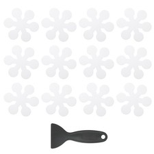 12 Pcs Non Slip Bathtub Stickers w/ Scraper Anti Slip Snowflake Transparent
