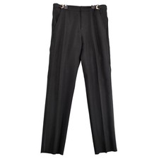 Formal Fashions Black Tuxedo Pants Mens 34" Satin Stripe Unfinished Hem NWOT