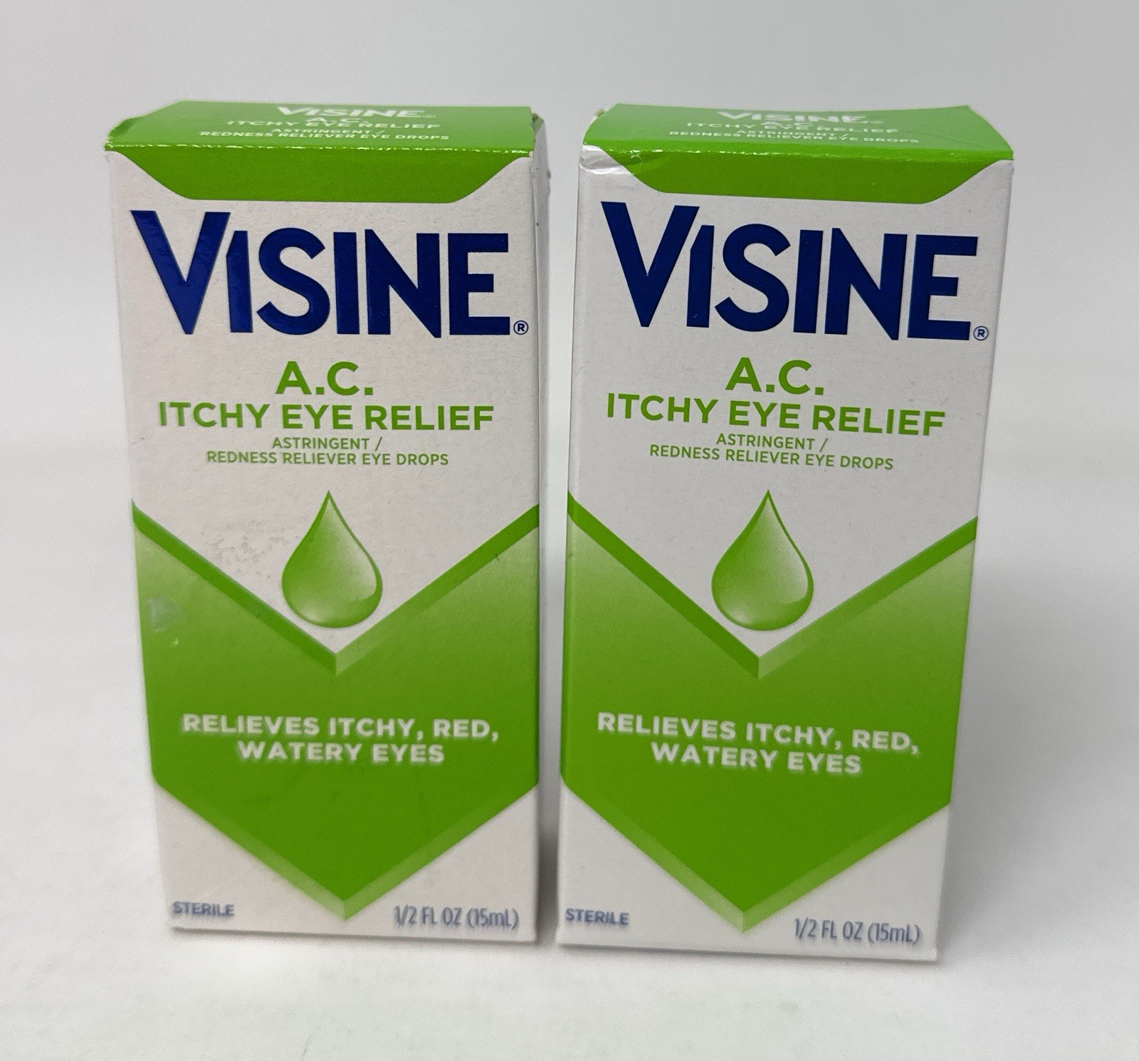 2 Pack Visine A.C. Itchy Eye Relief 1/2 FL.Oz. Ea. Exp: 09/2026