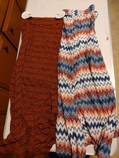 NWT Women’s LuLaRoe Maxi Skirts XSmall LOT OF 2 Stripes Orange Color Stripe