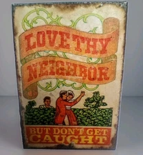 Rare Love Thy Neighbor But Don't  Get Caught Risque Mid-Century Portable Ashtray