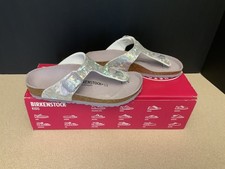 NEW Kids Birkenstock Gizeh Hologram Silver Lavender Sandals. EU 30-US 12N