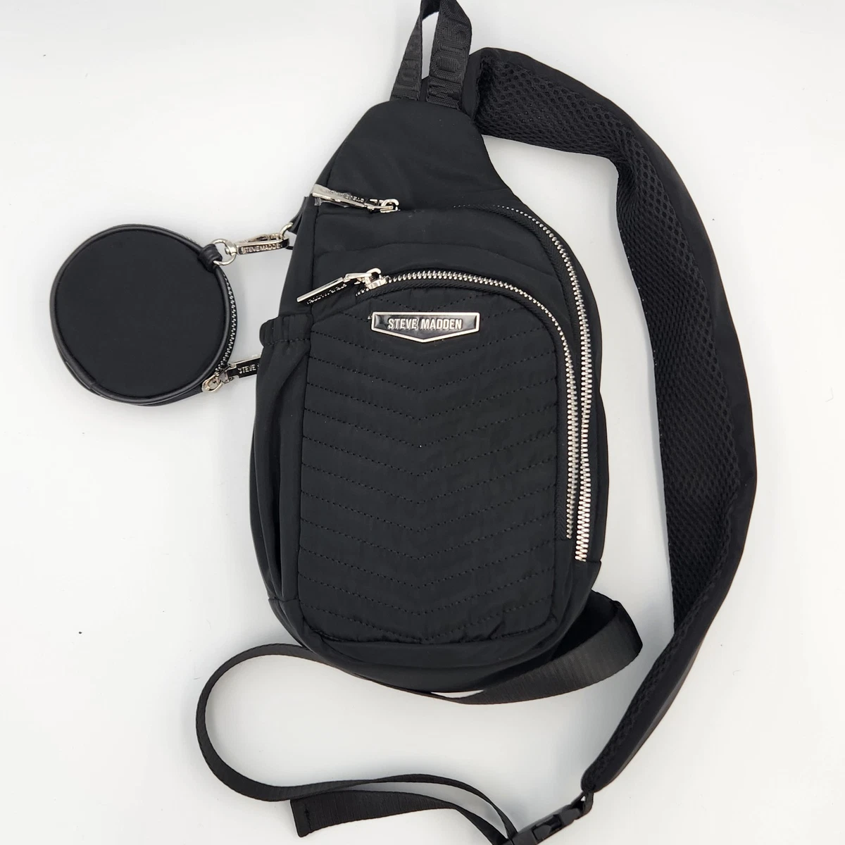 STEVE MADDEN Bauroraa Black Backpack Quilted Sling Bag w/ Pouch NWT Steve Madden Backpack Quilted Bags & Handbags for Women | eBay main image 3