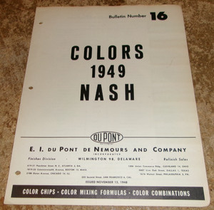 3-lot 1942 nash car paint chip color charts in very good shape used
