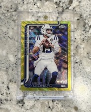 Riley Leonard 2025 Topps Chrome Yellow Wave Refractor /275 Rookie Colts RC #318