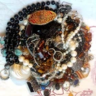 2 1/2 Pounds Costume Lot Brooches Necklaces Pendants Earrings Watches Tie Clips