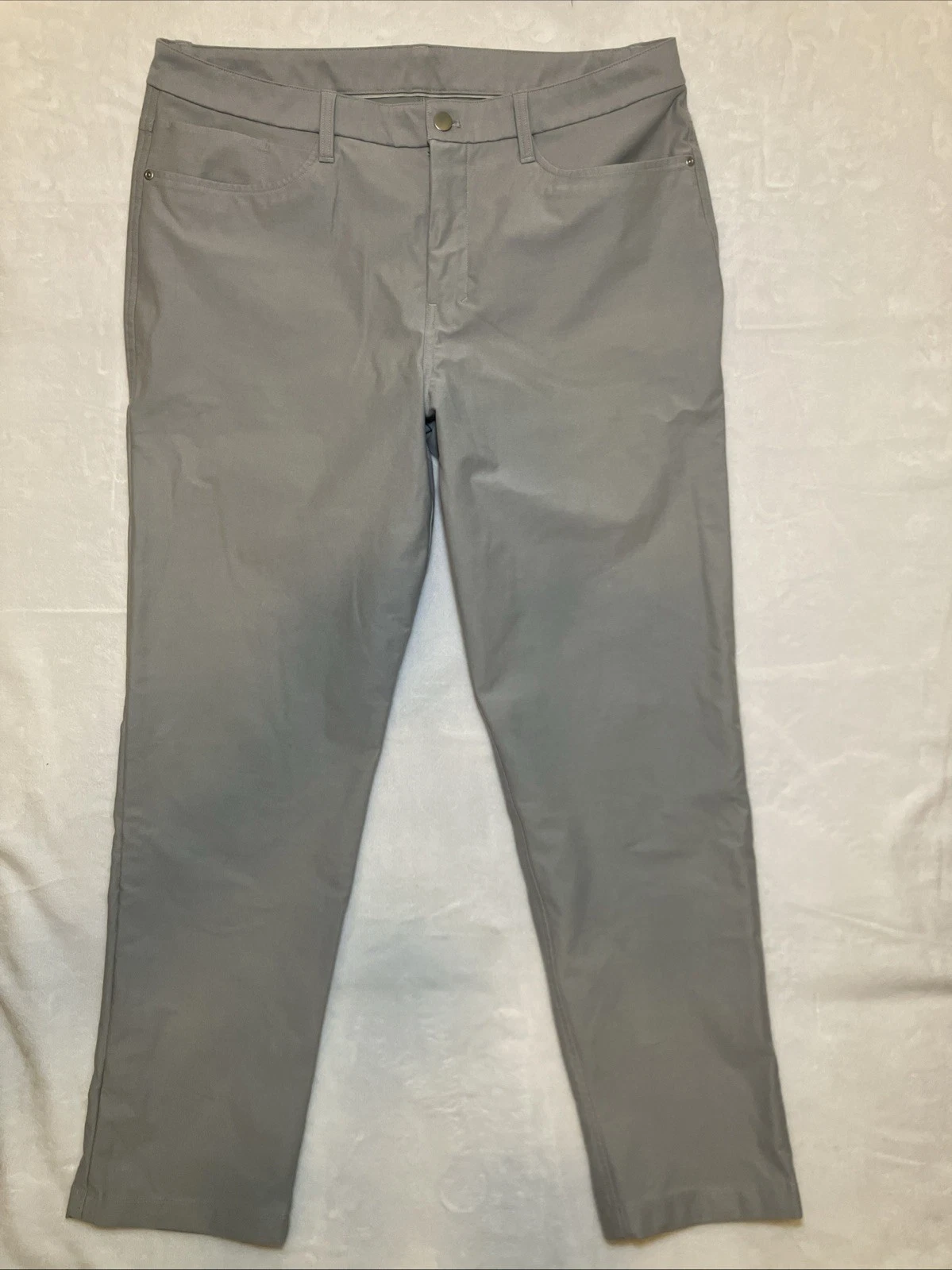 Lululemon Pants 36x30 Mens Light Gray ABC Slim-Fit 5 Pocket Stretch Warpstream