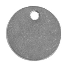 C.H. Hanson 43191 Blank Tag, Stainless Steel, 1 In H X 1 In W, 1 In Dia.,