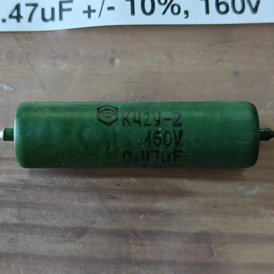 NOS Soviet Russian K42Y-2 Paper in oil PIO Cap Capacitor 0.47uF For Radio Amps - Image 2 of 4