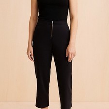 Sandro Paris Exposed Zipper Trouser Women's Black Size 40 8 US