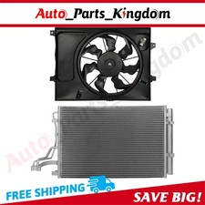 Aluminum Electric AC Condenser Cooling Fan Kit For 2014-2016 Kia Soul 2.0L