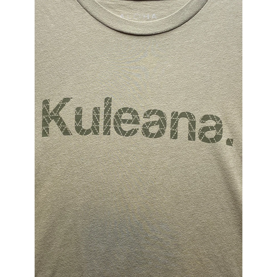 Camisa Aloha Moderna Para Hombre Mediana Kuleana Verde Oliva Hawaiana Deletrear Preppy Foto 2 de 4