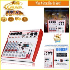 6 Channel Professional DJ Audio Mixer with DSP Effects for Streaming  Recording