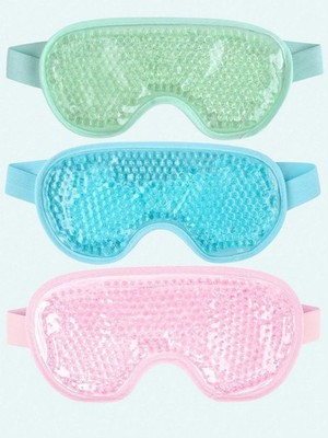 Gel Bead Heating Cooling Sleep Mask Reusable Hot Cold Ice Pack Puffy Dry Eyes UK