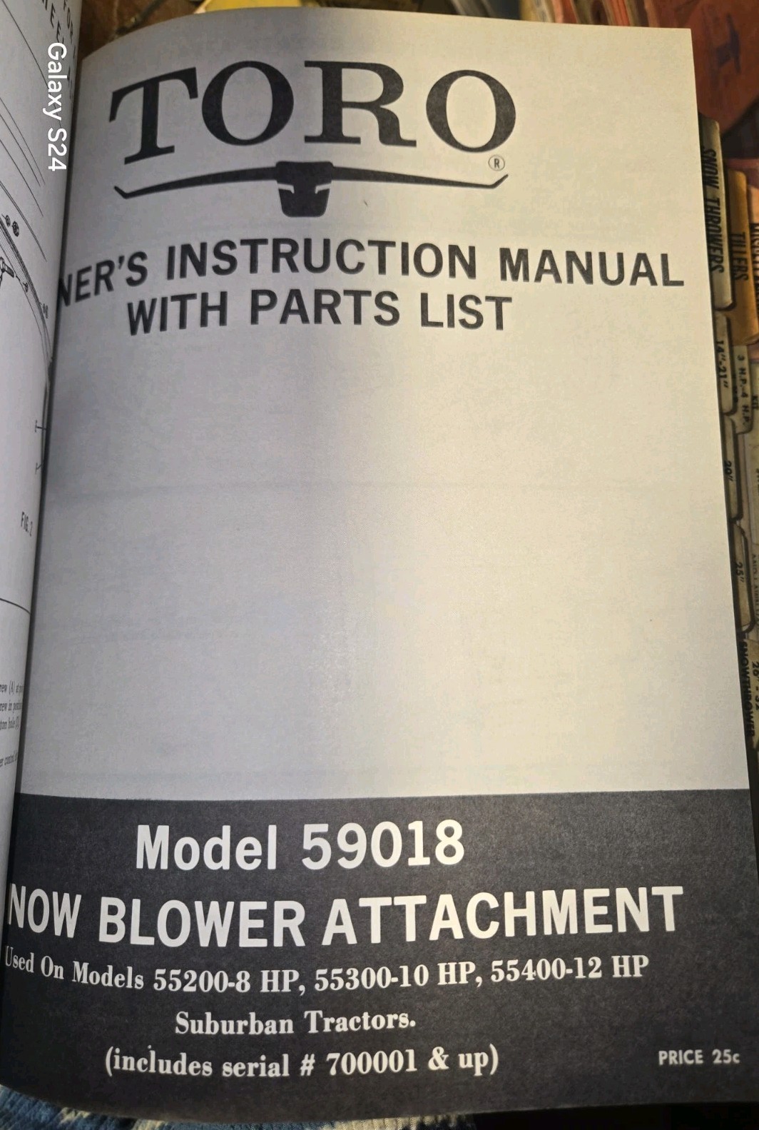 Attachment Tractor Owners Operating Parts Manual List See Pi