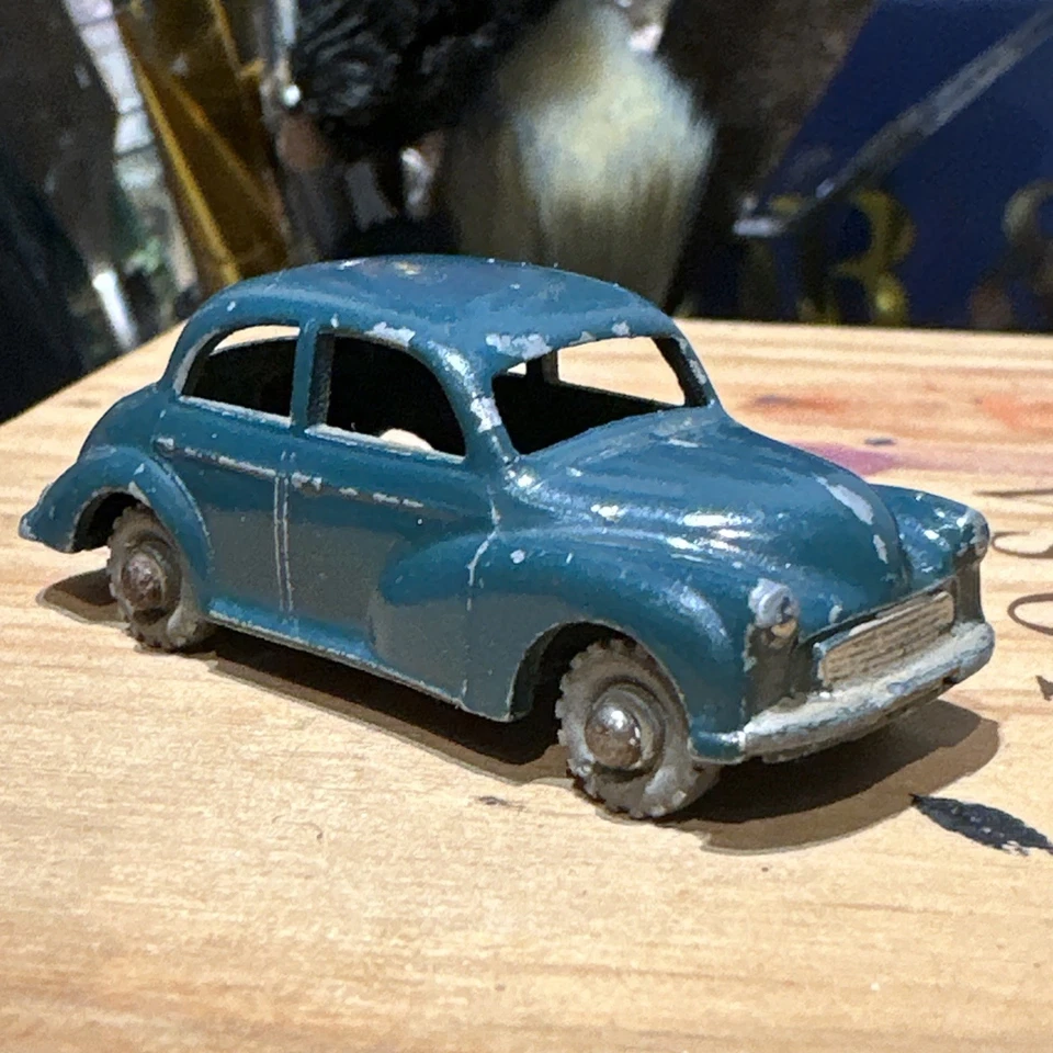 Lesney Morris Minor 1000 No46 Modellauto dunkelgrün schön für das Alter Sd1