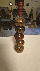 Vintage Oil Vinegar Infused Decorative Glass Bottle 14" Tall Weighs 3.5 Lbs.