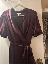 Nine West Women’s Burgandy Large Dress With Tie NWT