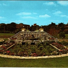 c1970s University of Iowa Postcard Lily Pond Foot Bridge Campus Iowa City IA
