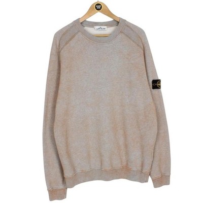 Stone Island AW 2020 Orange Dust Treatment Crew Neck Sweatshirt Pullover