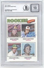 DENNIS MARTINEZ SIGNED EL PRESIDENTE 1977 TOPPS ROOKIE 491 BAS 10 AUTO B Q3566