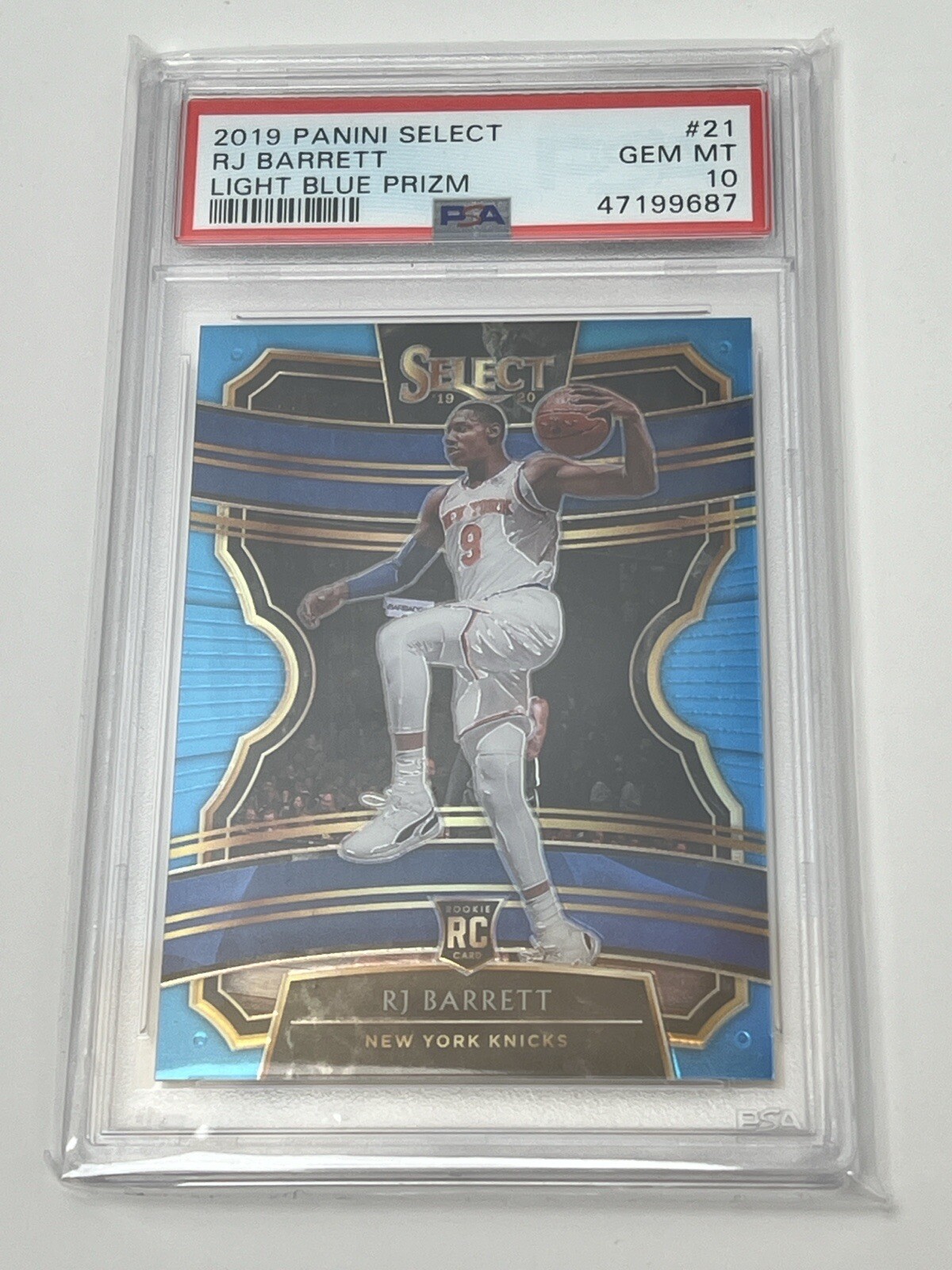 PSA 10  Panini Select 2019-20 RJ BARRETT Light Blue Prizm /299 RC Concourse #21