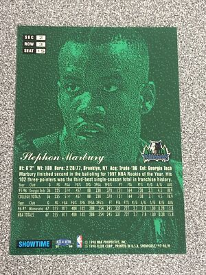 1997-98 Flair Showcase Row 3 Stephon Marbury #15 | eBay