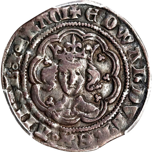 1361 - 1369 Great Britain 1/2 Groat, Edward III, PCGS VF Details, S-1620, Rare