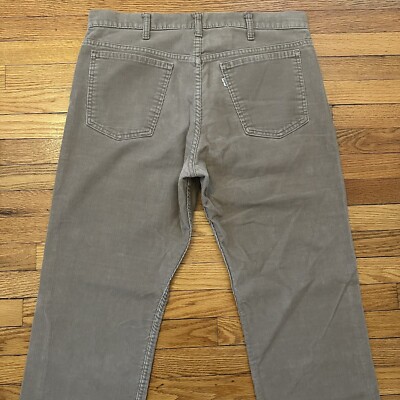 Vintage 80s Levis 519 Beige Tan Corduroy Pants Size 36x32 Men Made