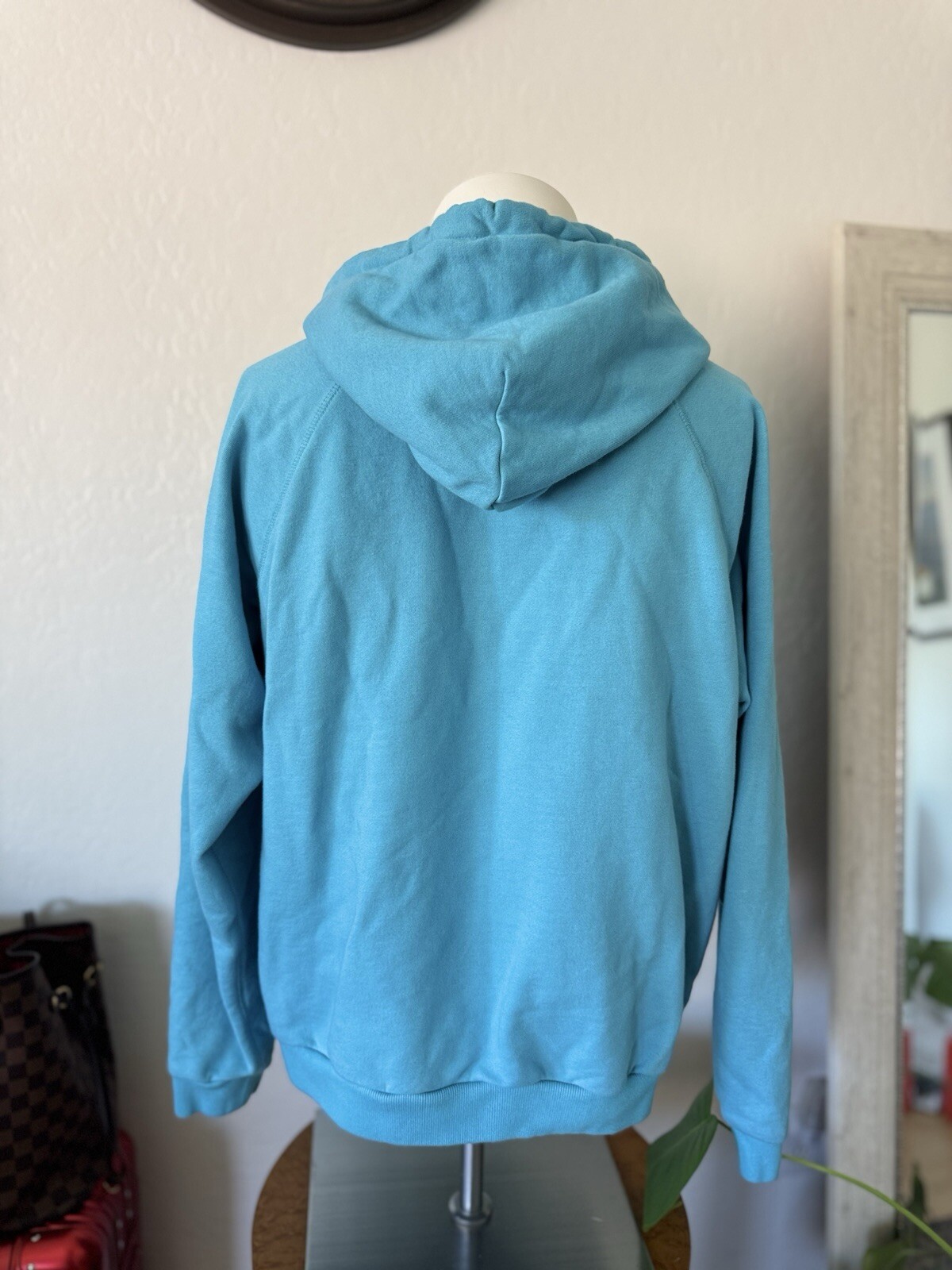 Polo Ralph Lauren donna con cappuccio blu XL pile ricamato grande logo pony