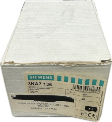 3x Siemens fuse block 3NA7 136/160A