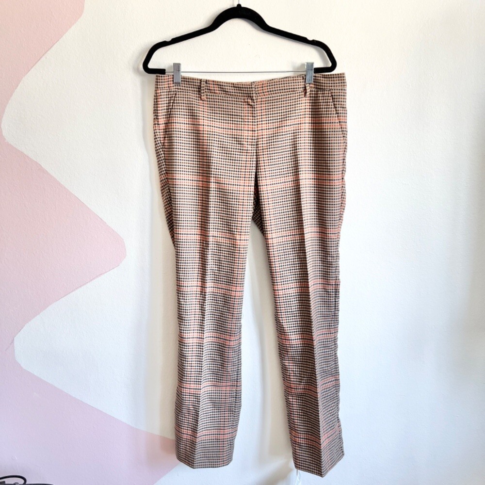 New York & Company Plaid Pants, Retro Mod Preppy Groovy Size 10