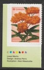 Canadá 3416 Flores silvestres Asclepias tuberosa P placa única MNH 2024