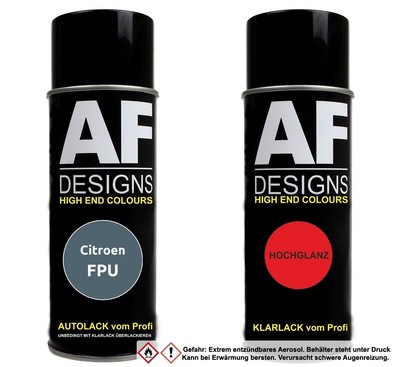 Autolack Spraydose Set für Citroen FPU Bleu Basislack Klarlack Sprühdose 400ml