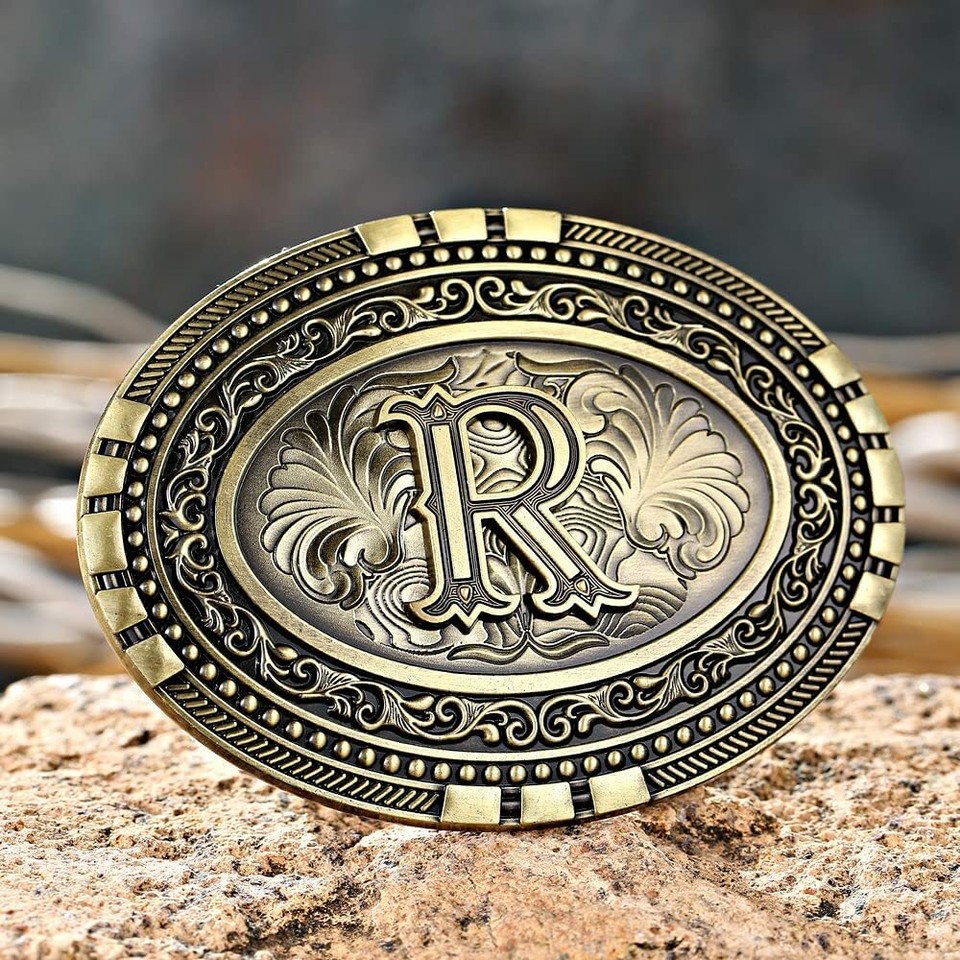 KDG Western Gürtelschnalle - Personalisierbare Cowboy Schnalle Mit Initialen