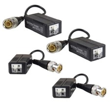 4Pcs Passive Video Balun Analog HD,AHD, HD-CVI, HD-TVI, Push-In Data Transmitter