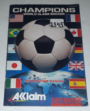 Champions World Class Soccer Instruction Booklet Manual ONLY Super Nintendo 2345