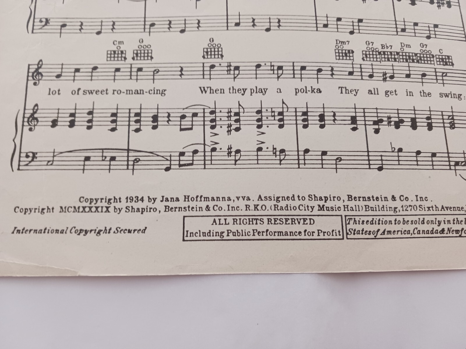 Beer Barrel Polka Sheet Music 1934 Lee Brown Wladimir A Timm & Jaromir