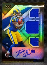 Darrell Henderson 2019 Panini XR Rookie Auto Triple Jersey Patch 166/199 Rams