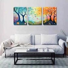 3pcs Impressive trees  Wall Art Canvas Framed 50x70cm
