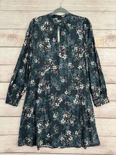 Velvet by Graham & Spencer Long Sleeve Keyhole Floral Slip Dress Women's M Green