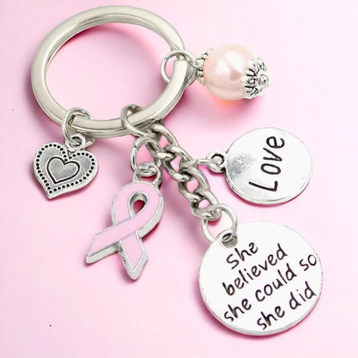 Breast store cancer keyring