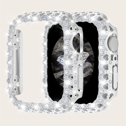 Diamond Inlay PC Case Protective Case For Apple Watch Series7 iwatch 8 41mm 45mm - Picture 8 of 25