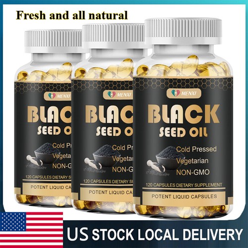 100% Pure Organic Premium Black Seed Oil Capsules 1000mg - Non-gmo & Gluten-Free - Picture 1 of 12