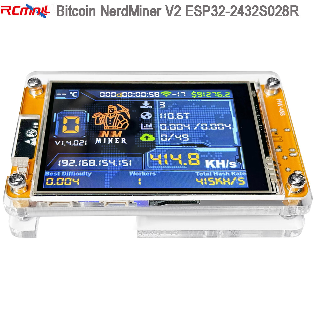 Heltec NerdMiner V2 NMMiner Lucky Miner Hashrate 377KH/s ESP32-2432S028R  Display